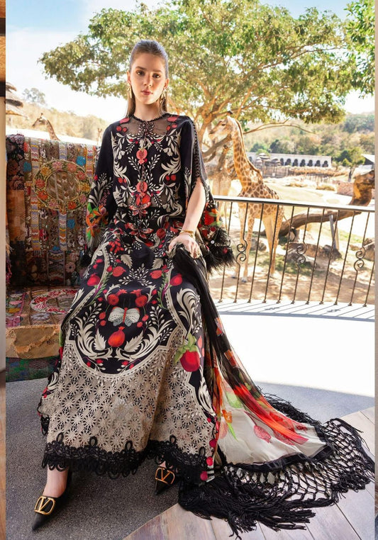 unstitched 3 P -Embroidered