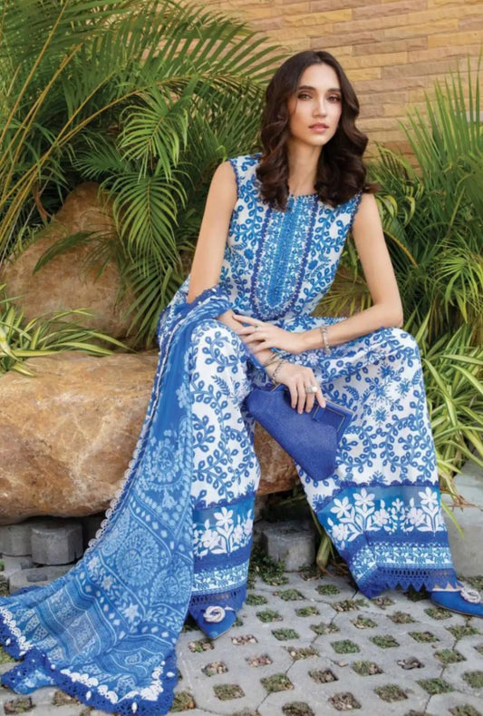 unstitched 3 P -Embroidered