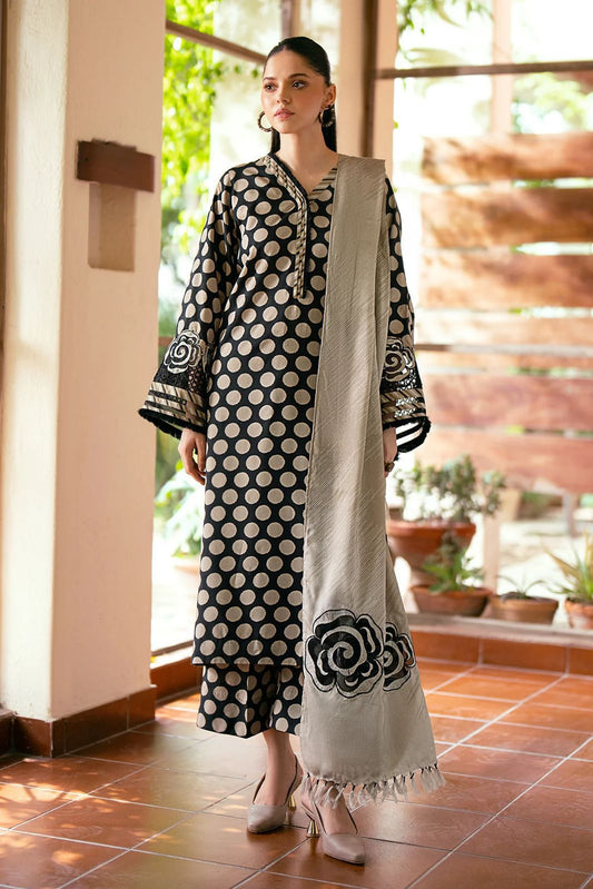 unstitched 3 P -Embroidered