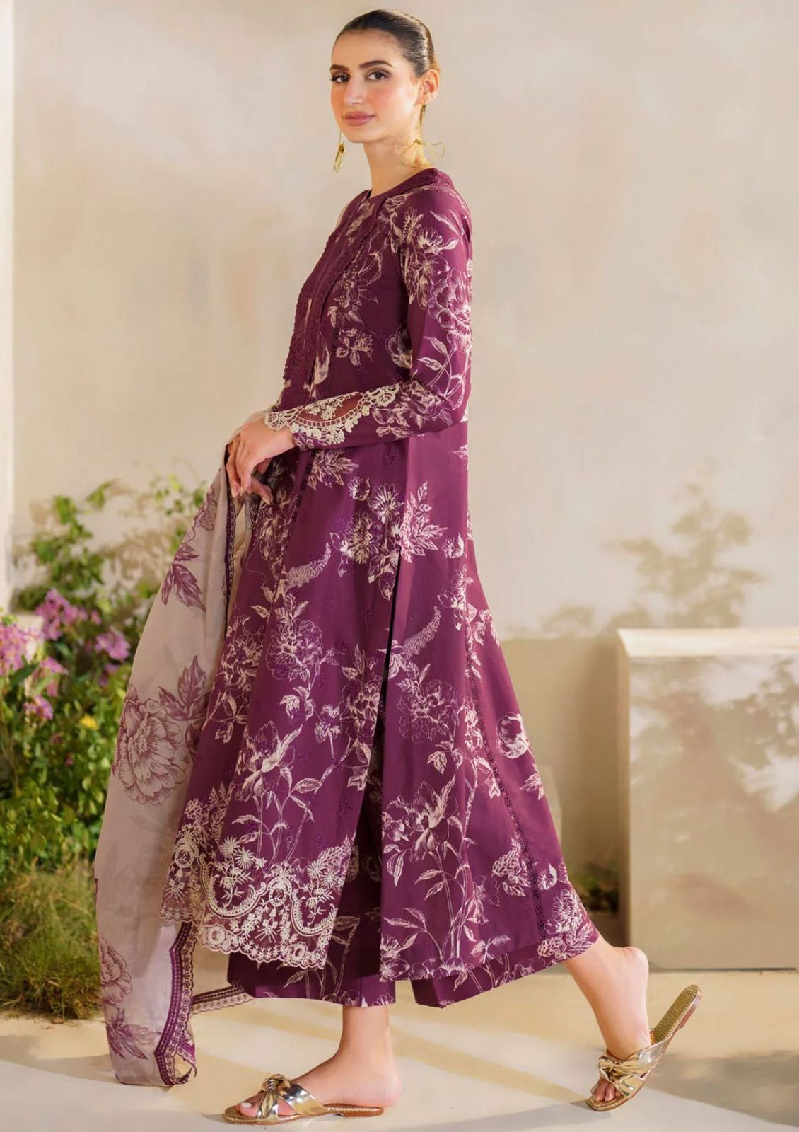 unstitched 3 P-Embroidered